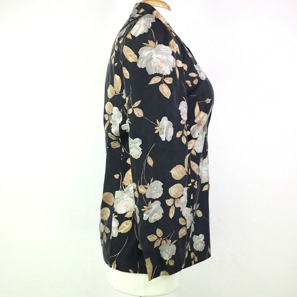 VTG Anna and Frank Womens Silk Floral Blazer Jacket Size S White Roses NEW - Picture 5 of 8